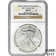 2011 American Silver Eagle NGC MS69