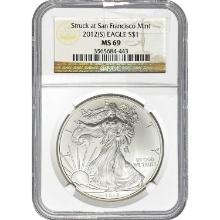 2012-S American Silver Eagle NGC MS69