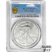 2024 $1 Silver Eagle PCGS MS69