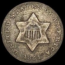 1851 Silver Three-Cent Piece NICELY CIRCULATED NICELY CIRCULATED