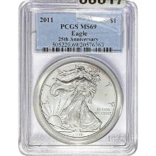 2011 $1 American Silver Eagle PCGS MS69