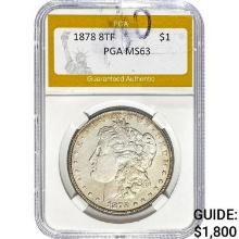 1878 8TF Morgan Dollar PGA MS63