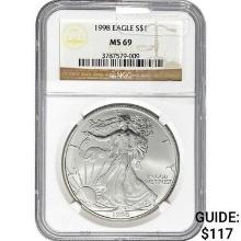 1998 American Silver Eagle NGC MS69