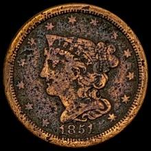 1851 Braided Hair Half Cent NICELY CIRCULATED NICELY CIRCULATED