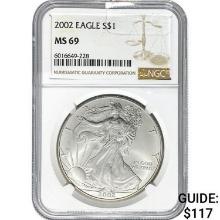 2002 American Silver Eagle NGC MS69