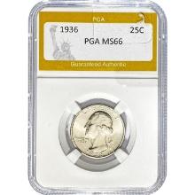 1936 Washington Quarter PGA MS66