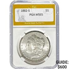 1882-S Morgan Silver Dollar PGA MS65