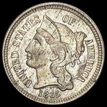 1865 Three-Cent Nickel NEARLY UNCIRCULATED NEARLY UNCIRCULATED