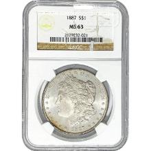 1887 Morgan Silver Dollar NGC MS63