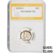 1920-D Mercury Dime PGA FSB MS64