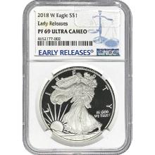 2018-W $1 Silver Eagle NGC PF69 UCAM