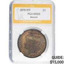 1878 8TF Morgan Dollar PGA MS66
