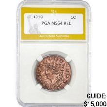 1818 Large Cent PGA RED MS64