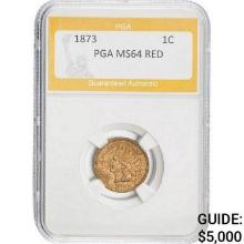 1873 Indian Head Cent PGA RED MS64