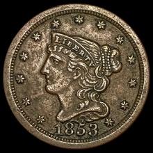 1853 Braided Hair Half Cent CLOSELY UNCIRCULATED CLOSELY UNCIRCULATED