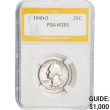 1940-D Washington Quarter PGA MS65