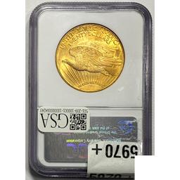 1925 $20 Gold Double Eagle NGC MS63