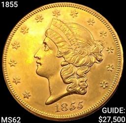 1855 $20 Gold Double Eagle UNCIRCULATED