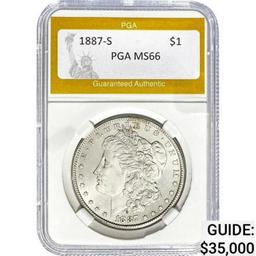 1887-S Morgan Silver Dollar PGA MS66 MS66