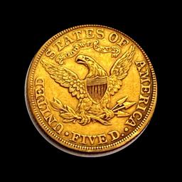 1895 Liberty Head Half Eagle $5 ABOUT UNCIRCULATED