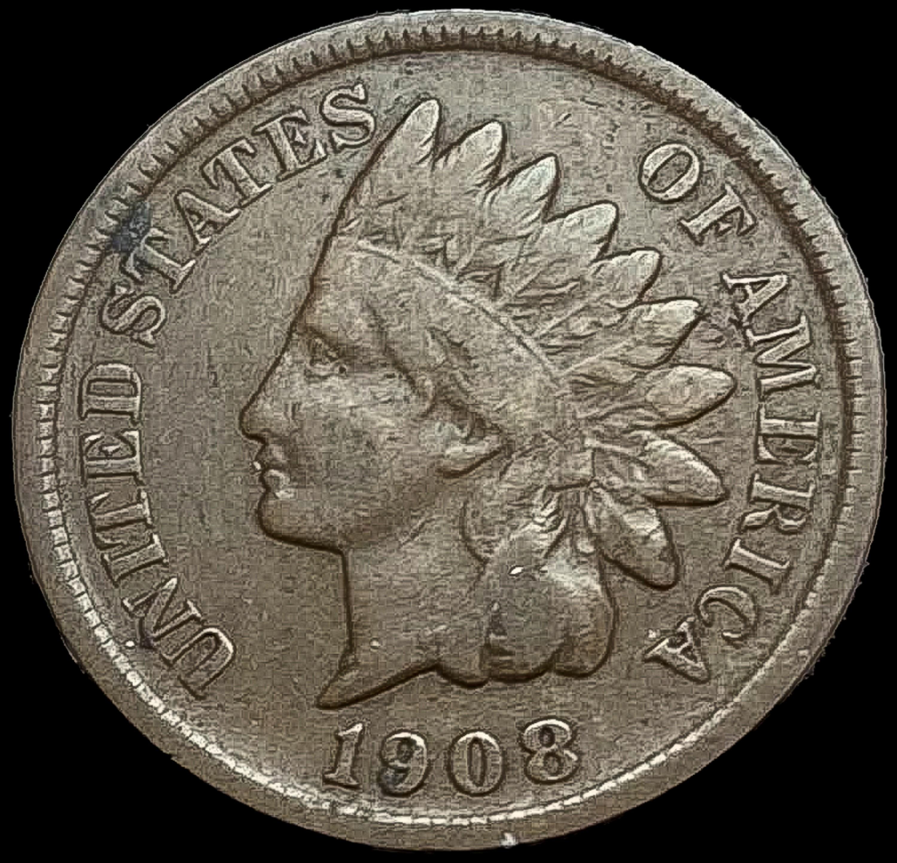 1908-S Indian Head Cent NICELY CIRCULATED