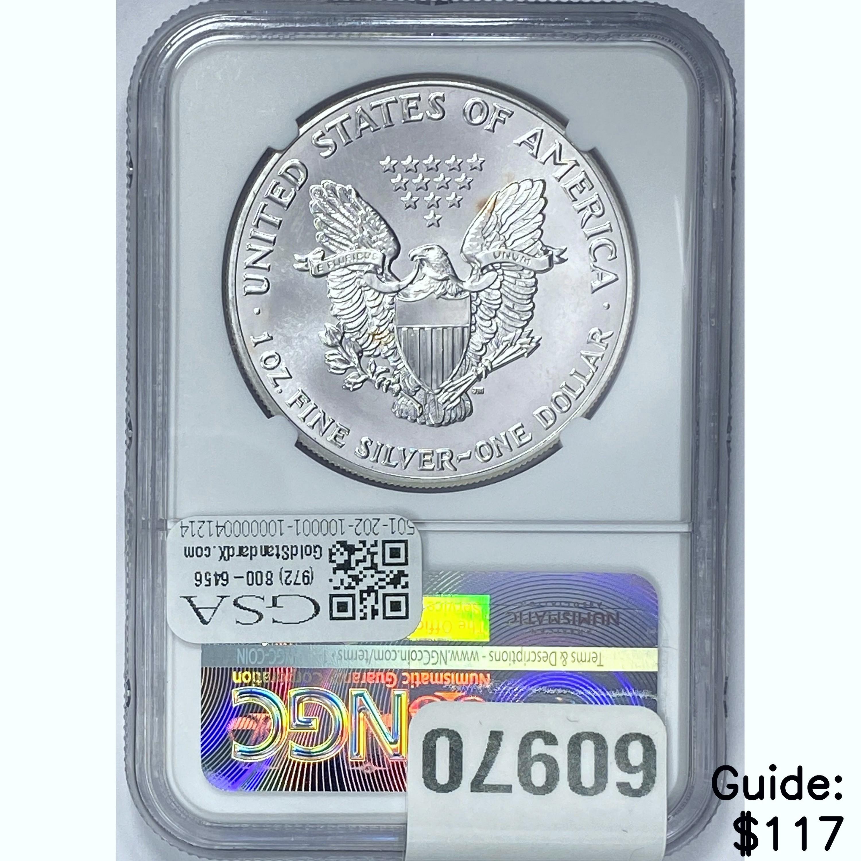 1992 Silver Eagle NGC MS69