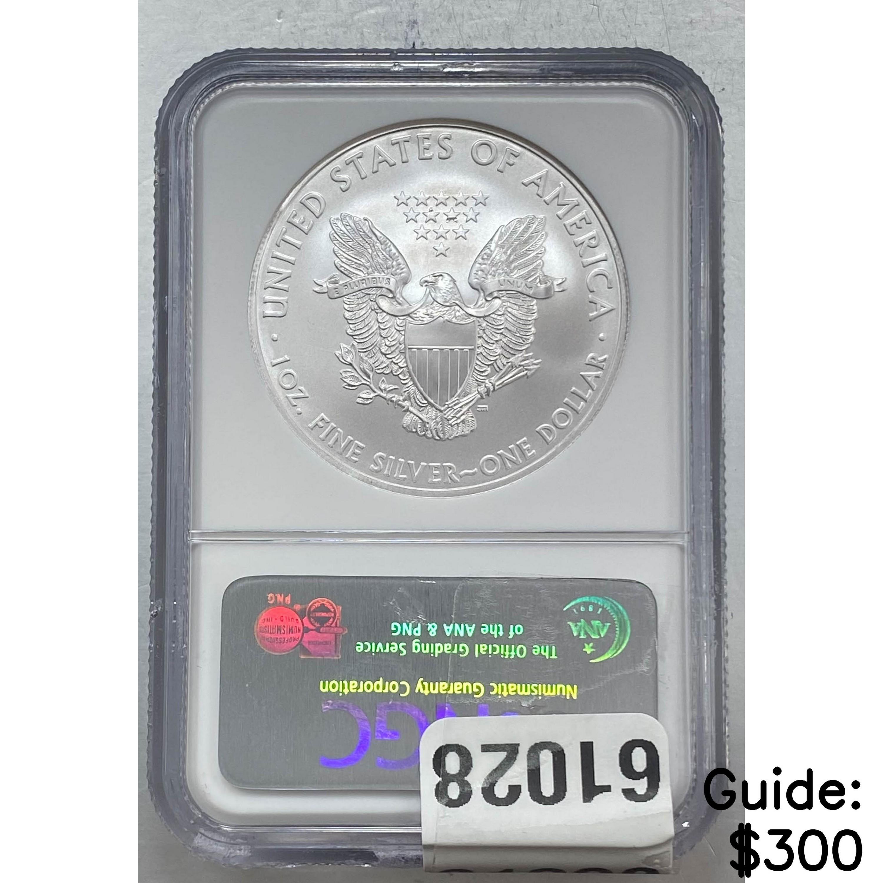 [3] 2008-2010 Silver Eagle NGC GEMUNC