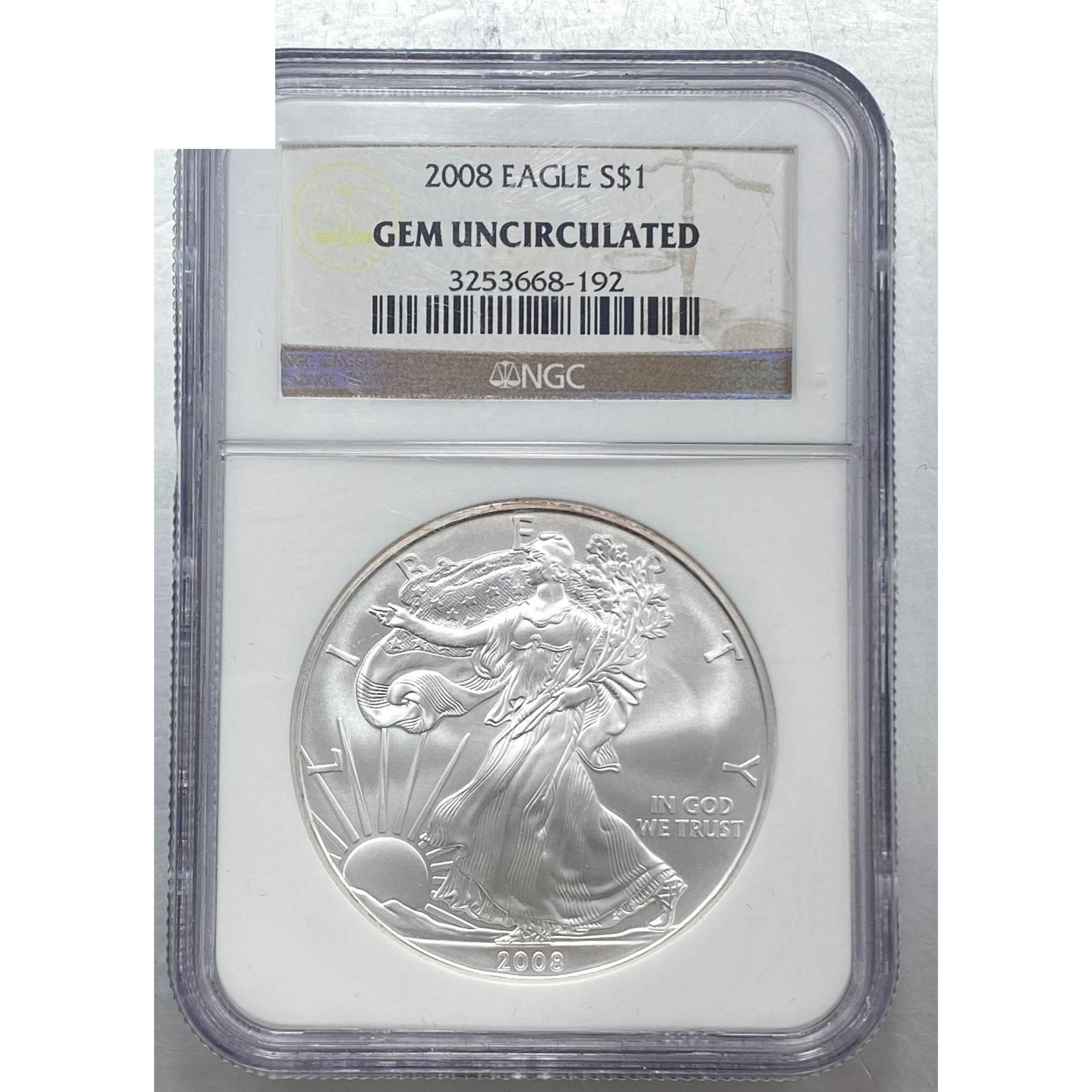 [3] 2008-2010 Silver Eagle NGC GEMUNC