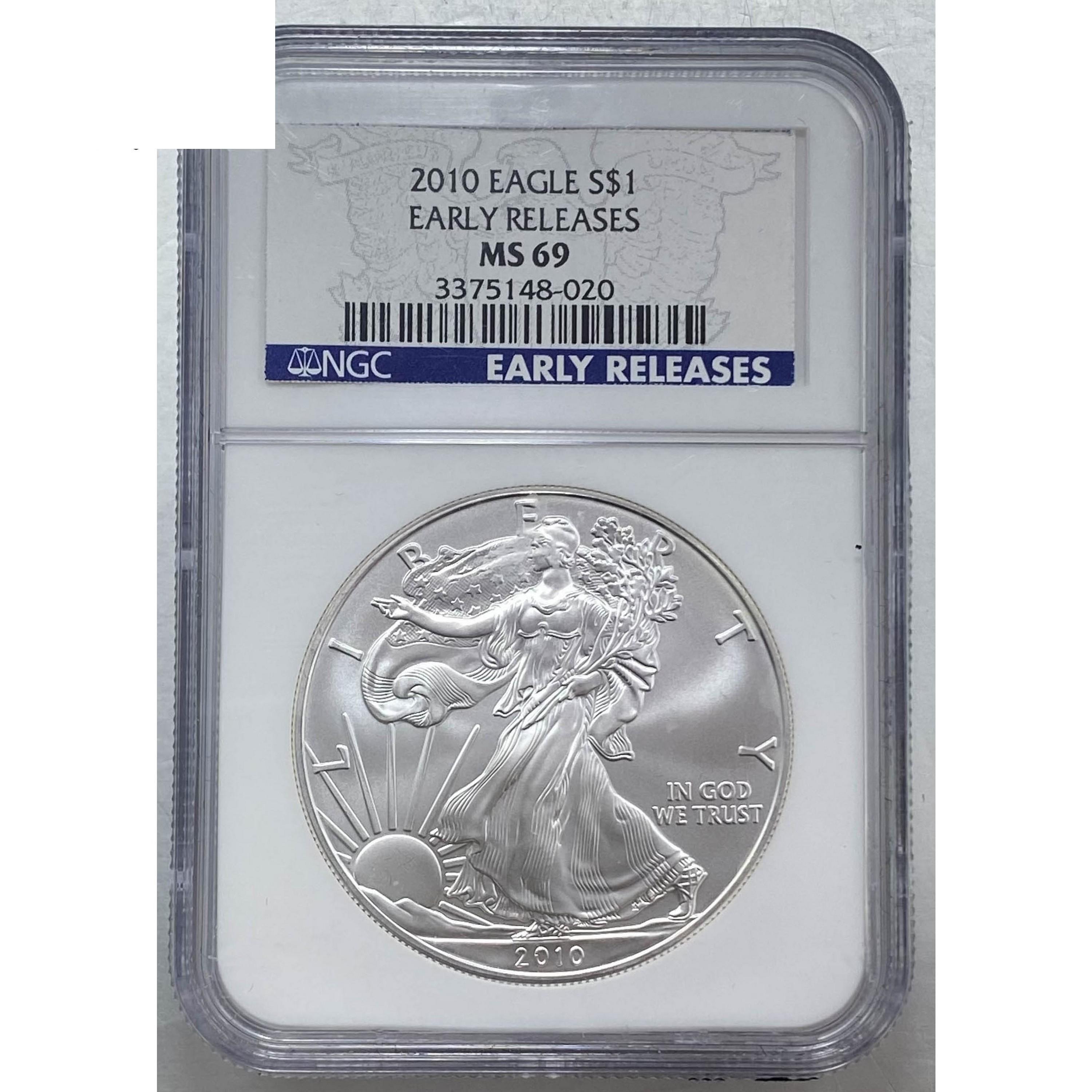 [3] 2008-2010 Silver Eagle NGC GEMUNC
