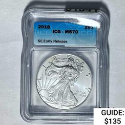 2018 Silver Eagle ICG MS70