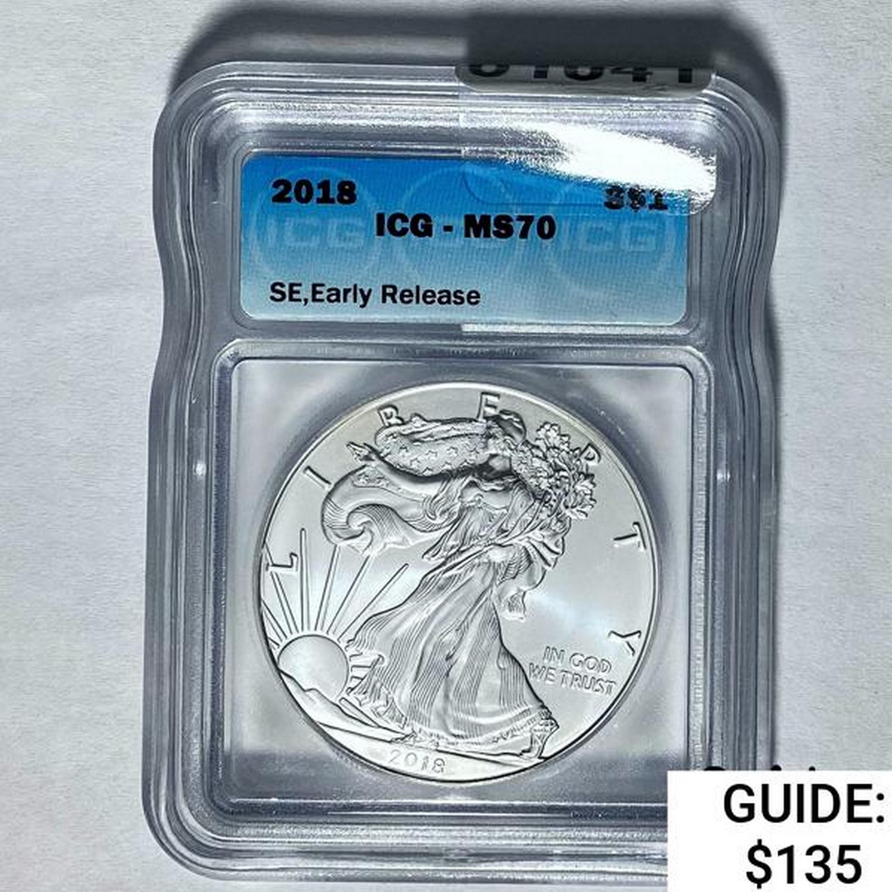 2018 Silver Eagle ICG MS70