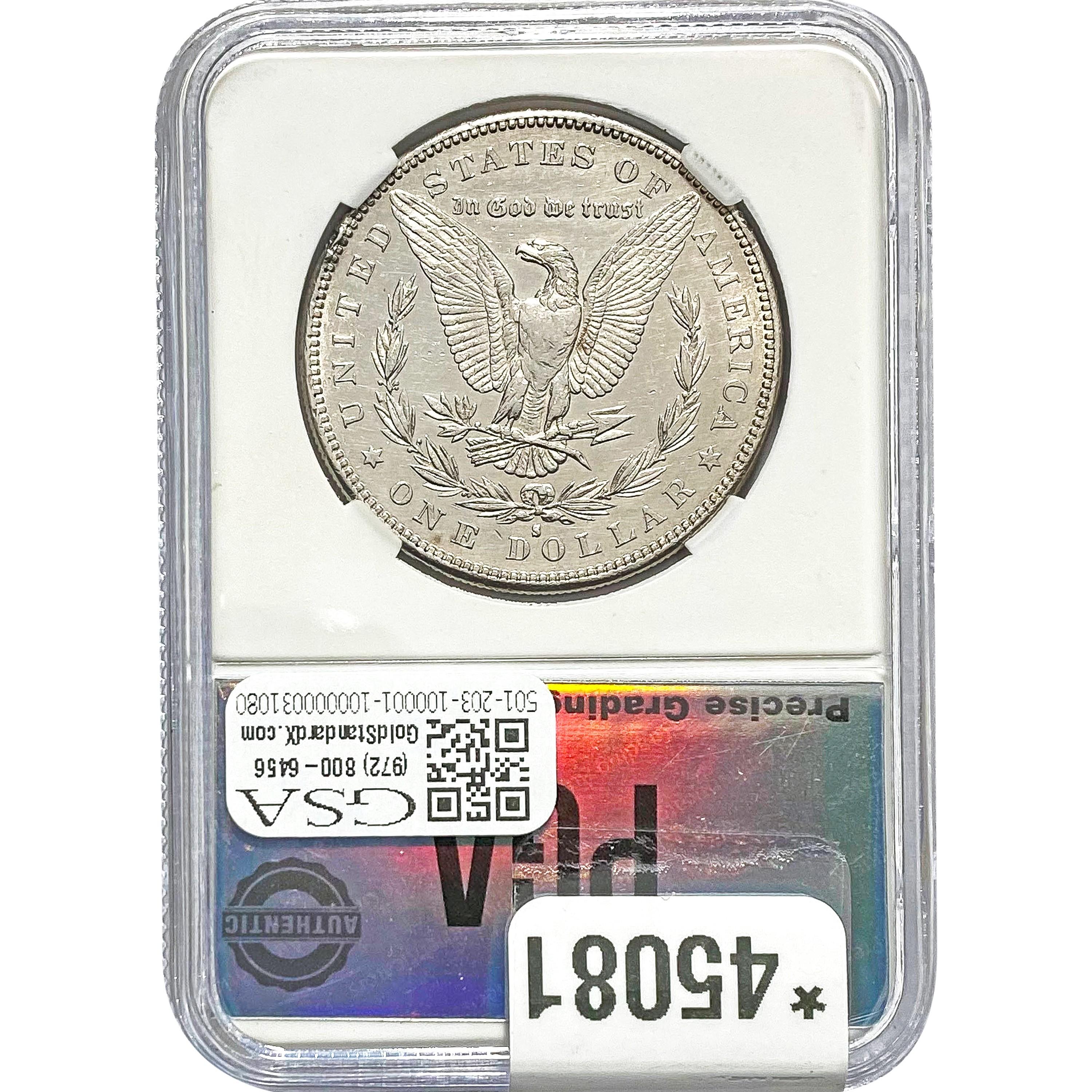 1883-S Morgan Dollar PGA MS62