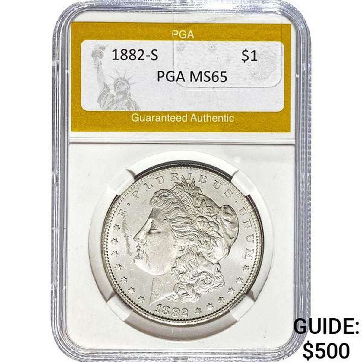 1882-S Morgan Dollar PGA MS65