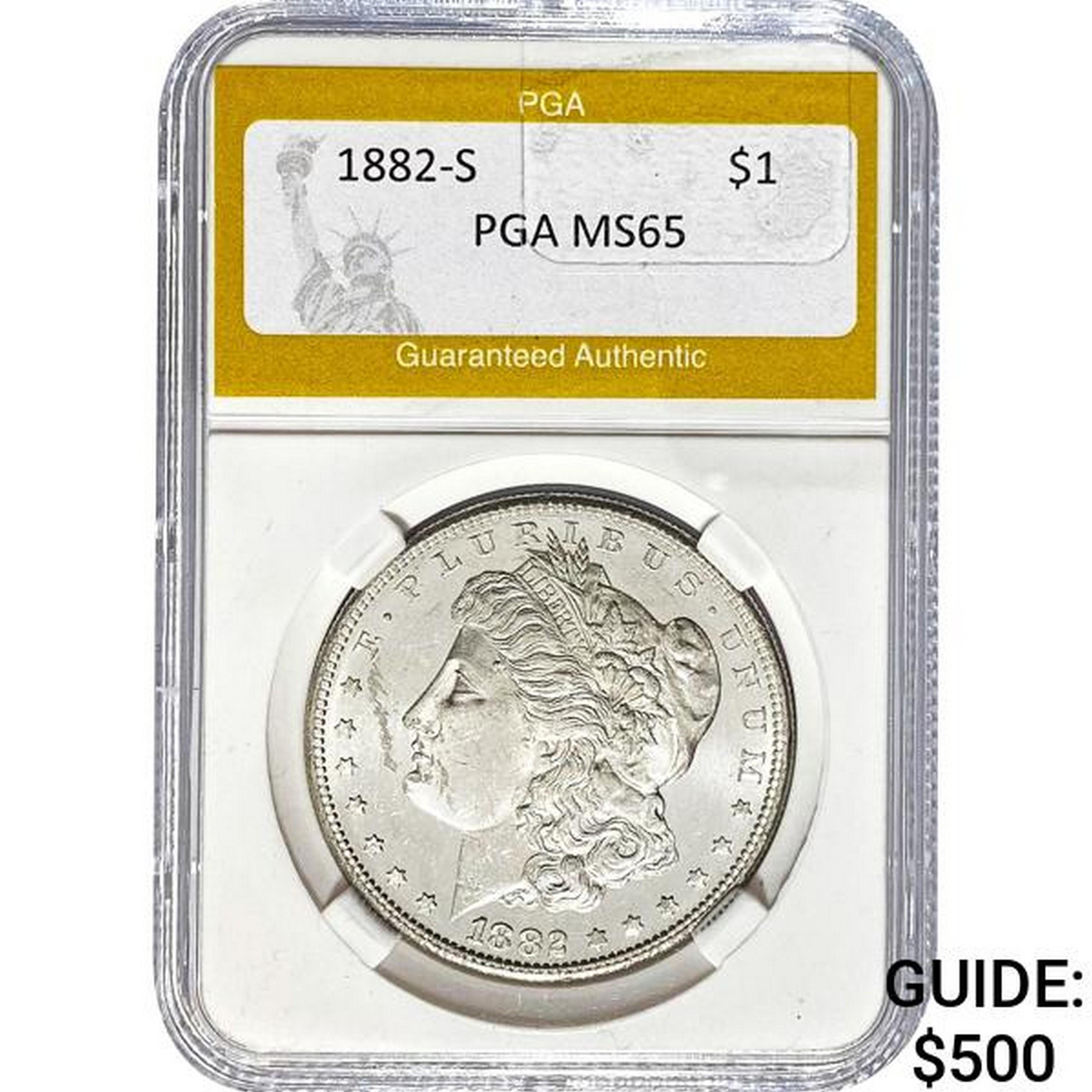 1882-S Morgan Dollar PGA MS65