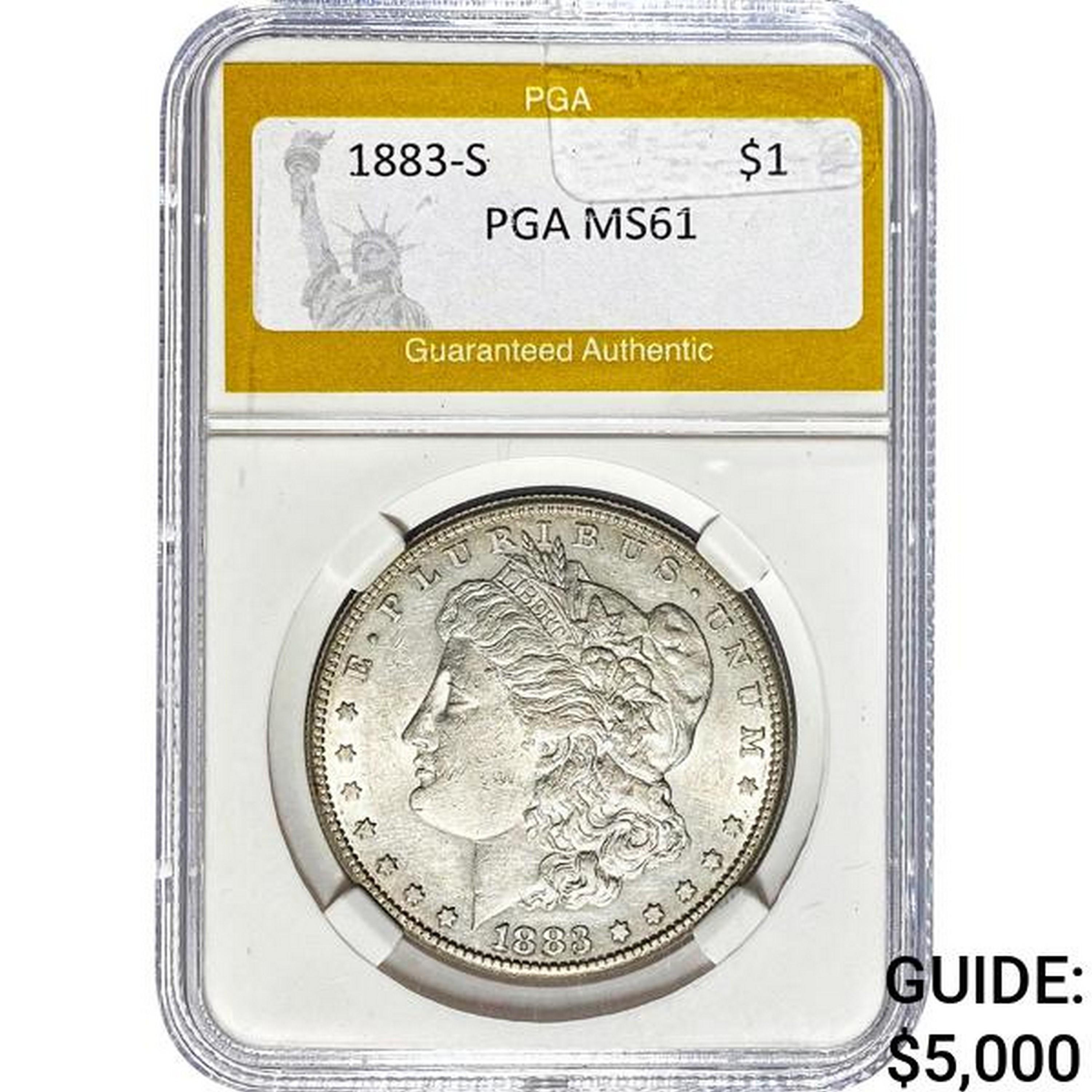 1883-S Morgan Dollar PGA MS61