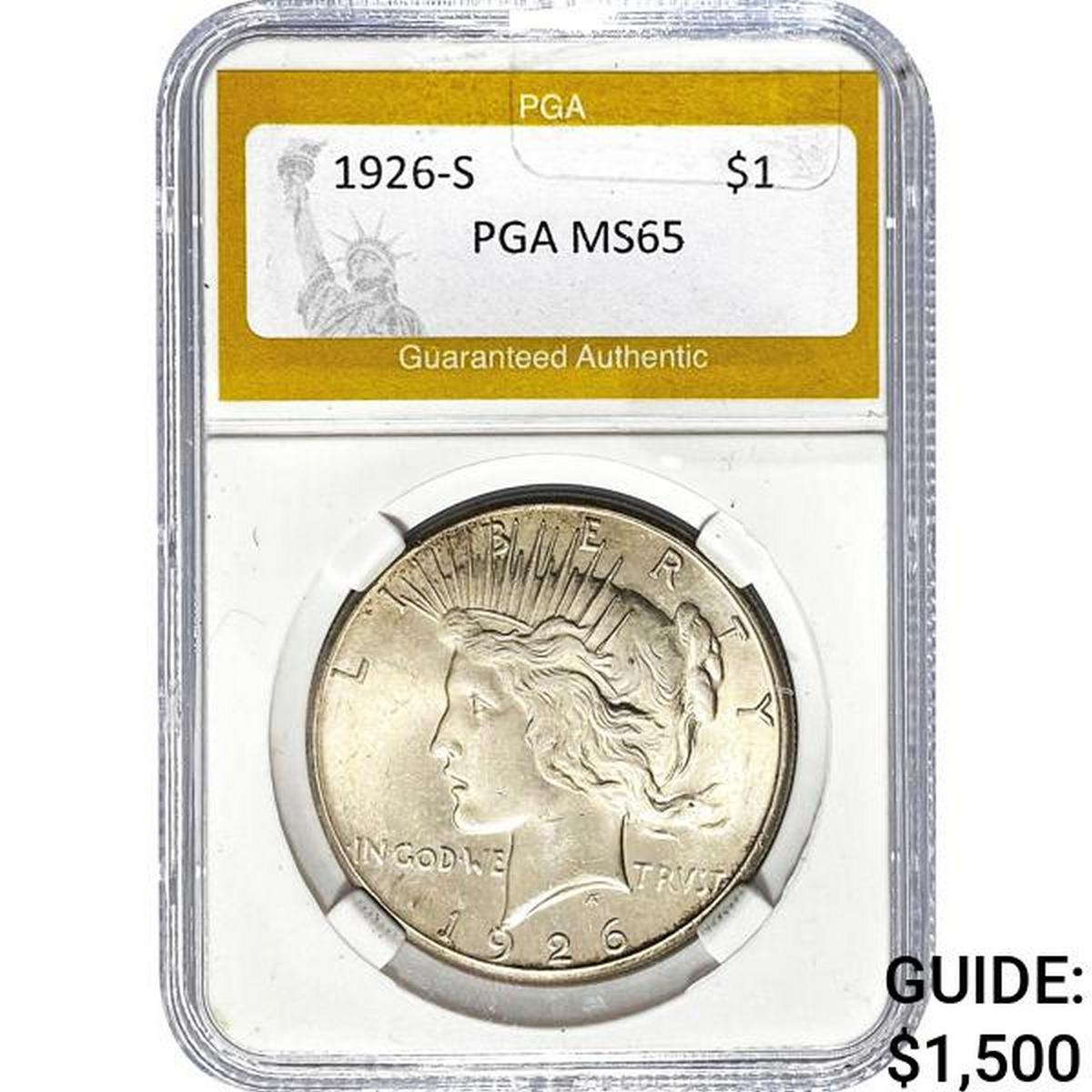 1926-S Peace Dollar PGA MS65