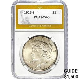1926-S Peace Dollar PGA MS65