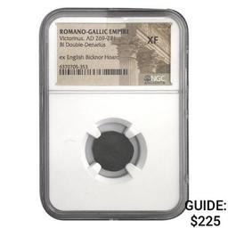 Romano Gallic Victorius, AD 269-271 BI DBL Denarius NGC XF