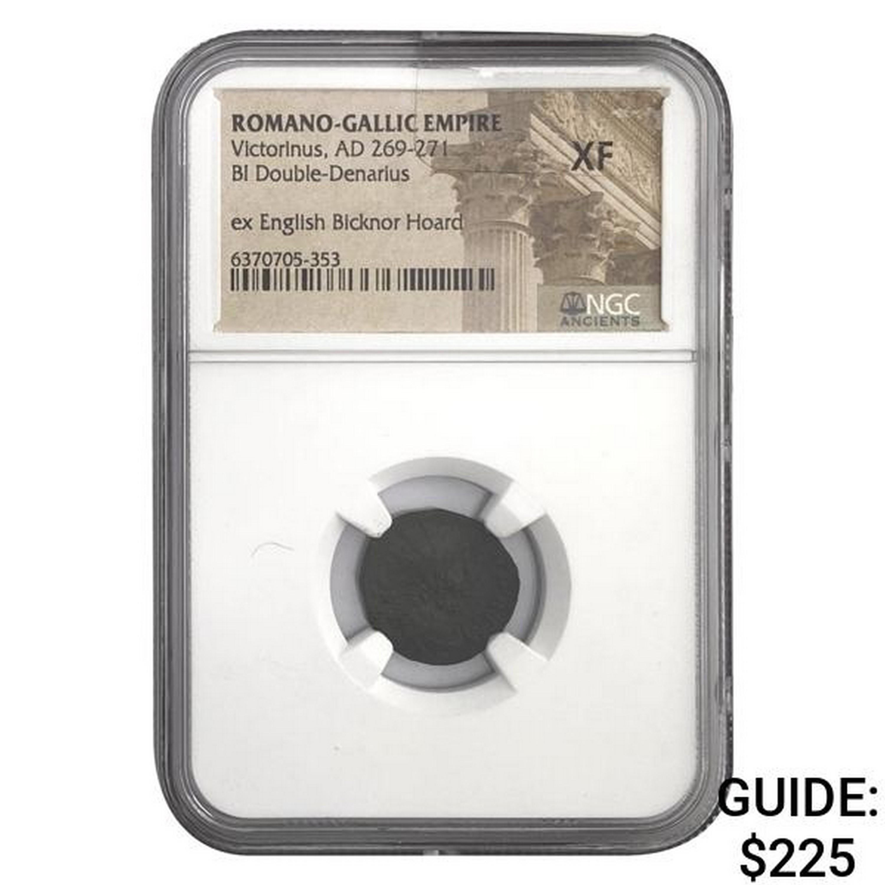 Romano Gallic Victorius, AD 269-271 BI DBL Denarius NGC XF