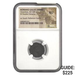 Romano Gallic Victorius, AD 269-271 BI DBL Denarius NGC AU