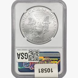 2021-S Silver Eagle NGC MS69 Heraldic T-1