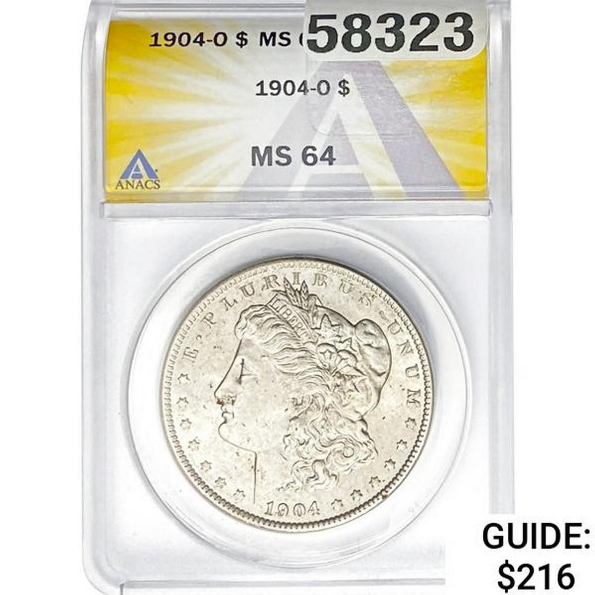 1904-O Morgan Silver Dollar ANACS MS64