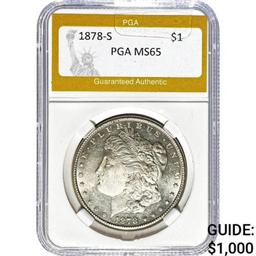1878-S Morgan Silver Dollar PGA MS65
