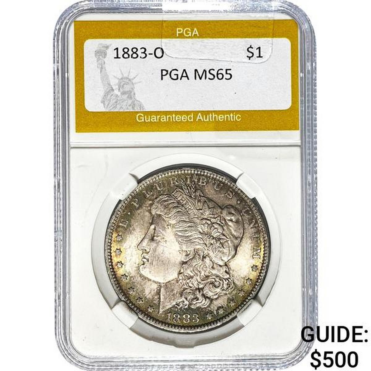 1883-O Morgan Dollar PGA MS65