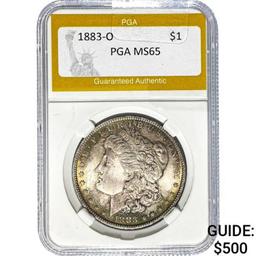 1883-O Morgan Dollar PGA MS65