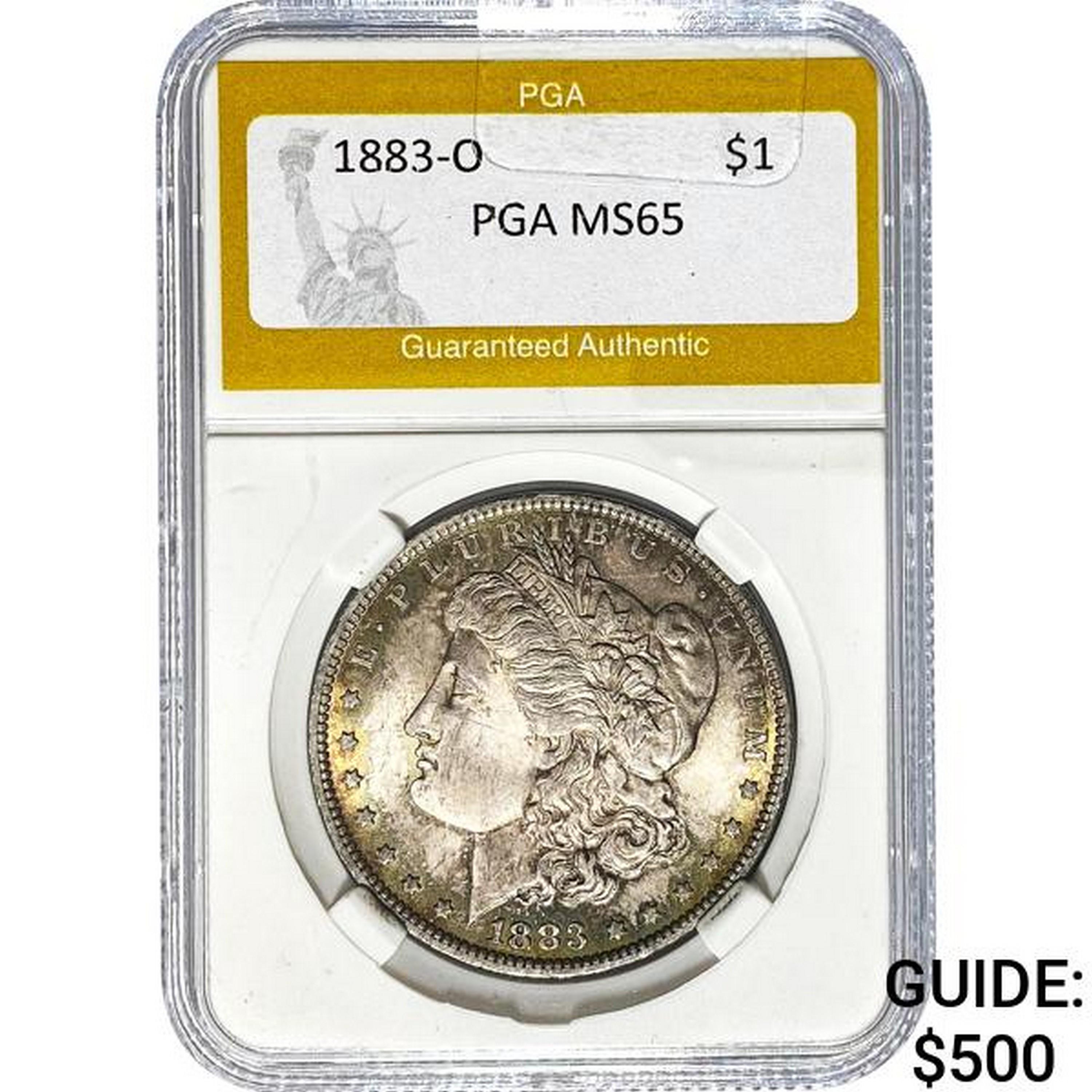 1883-O Morgan Dollar PGA MS65