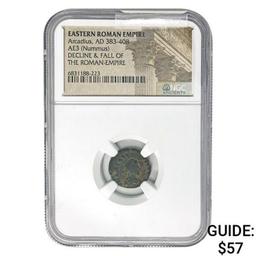 East Roman Arcadius, AD 383-408 AE3 Nummus NGC