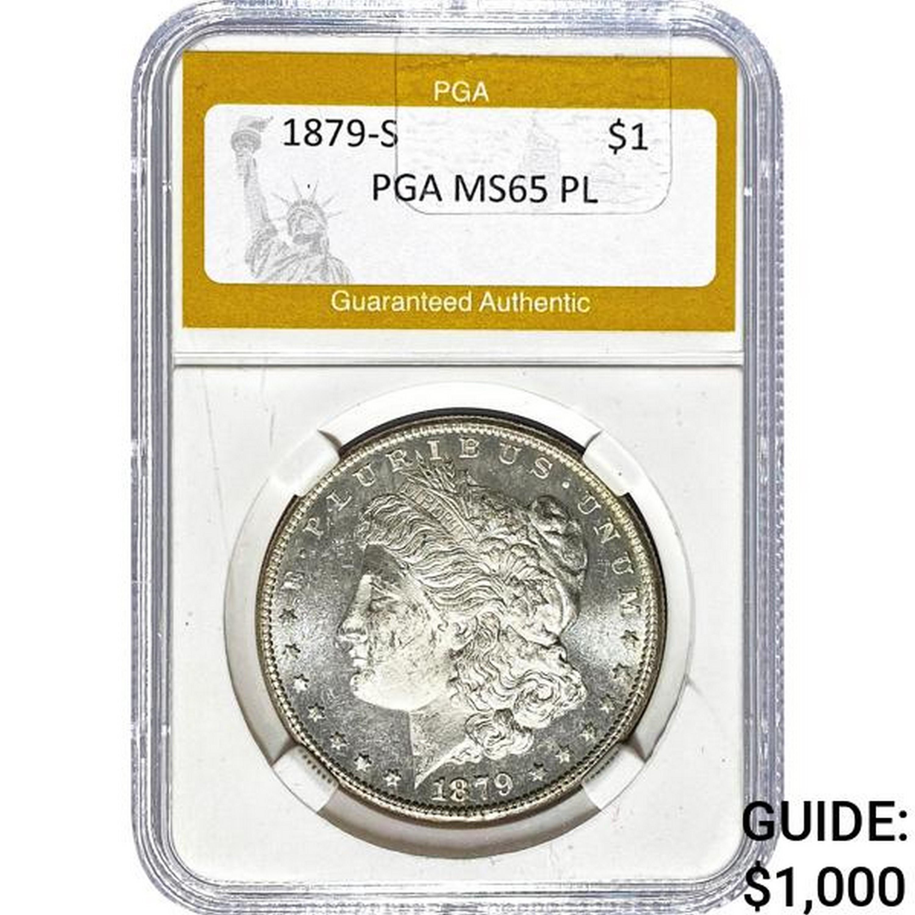 1879-S Morgan Dollar PGA MS65 PL