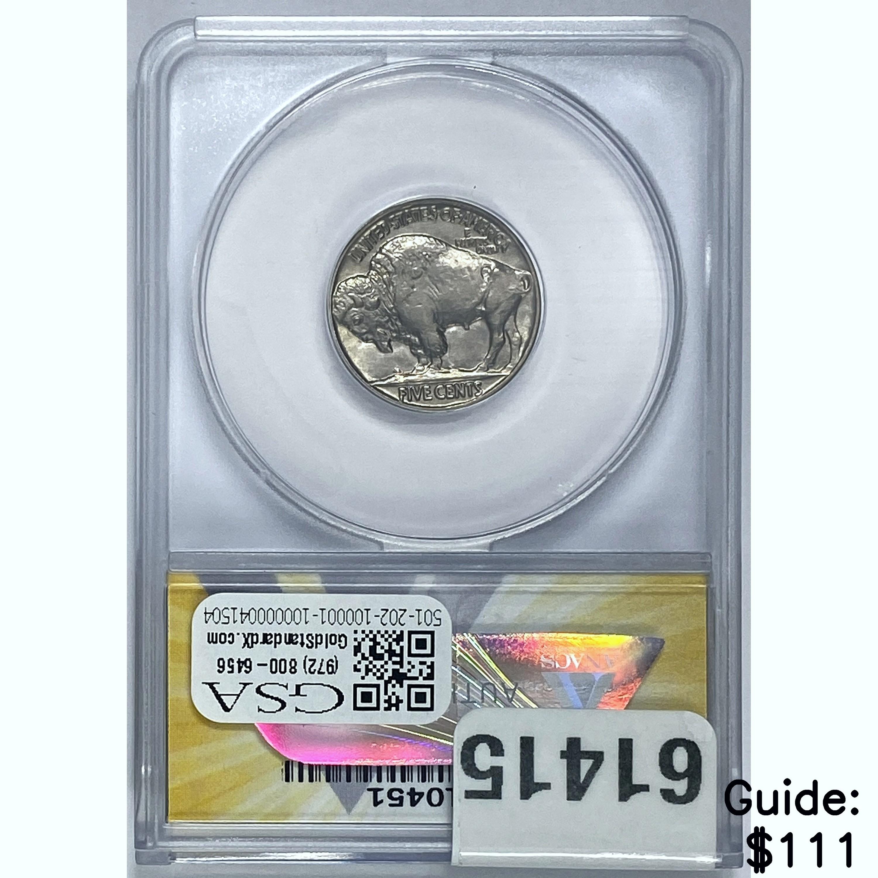 1937 5C Buffalo Nickel ANACS MS 65
