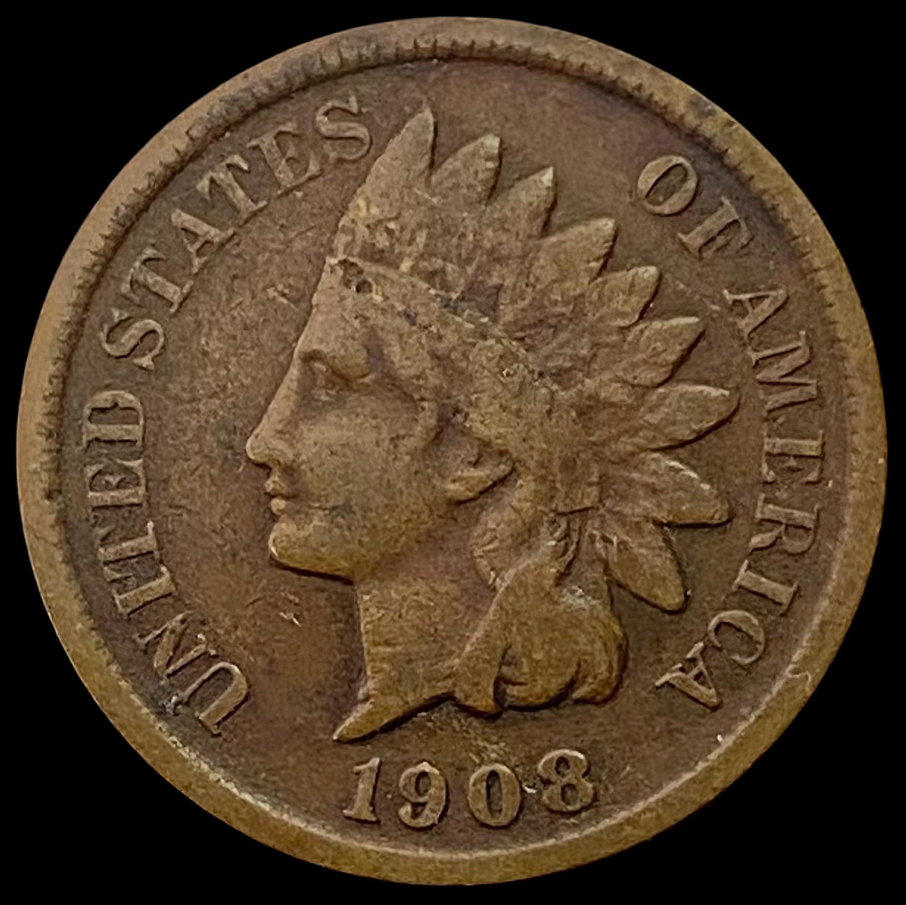 1908-S Indian Head Cent LIGHTLY CIRCULATED